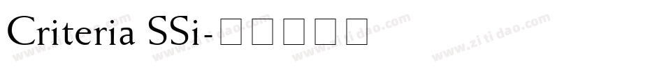 Criteria SSi字体转换